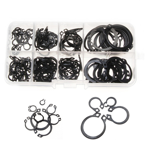 100/160Pcs External Retaining Circlips C-clip Washers Snap Retaining Ring Internal Circlip Carbon Steel M6-M25 Assortment Kit ► Photo 1/6