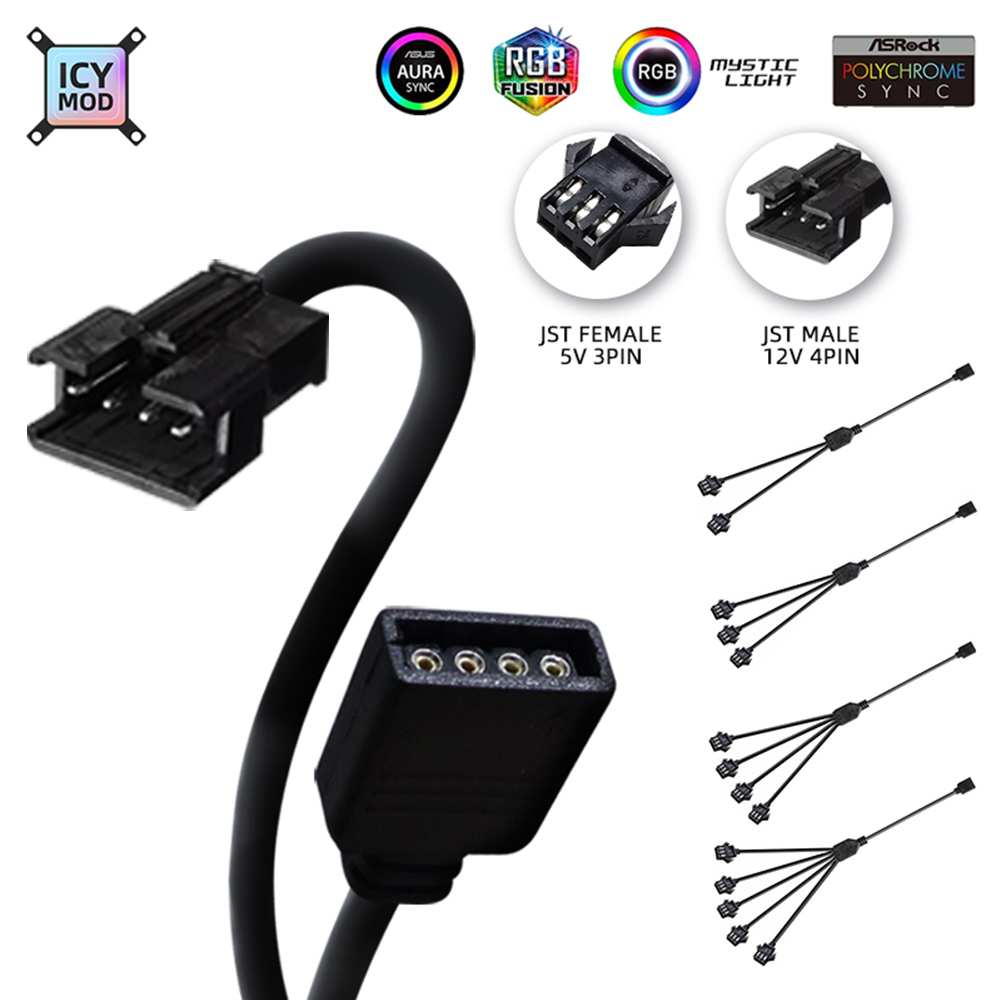 JST Splitter Cable SM Line Fan Interface 30cm Motherboard AURA