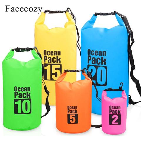 Facecozy Swimming River Trekking Dry Bags Waterproof PVC Ocean Pack 2L-30L Multifunctional Outdoor Drifting Beach Backpack ► Photo 1/6