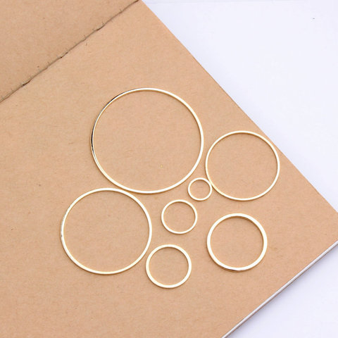 50pcs/Lot Copper KC Gold Color Round Jewelry Accessories Fashion Contract Geometric Earrings Pendants DIY Making&Finding ► Photo 1/6