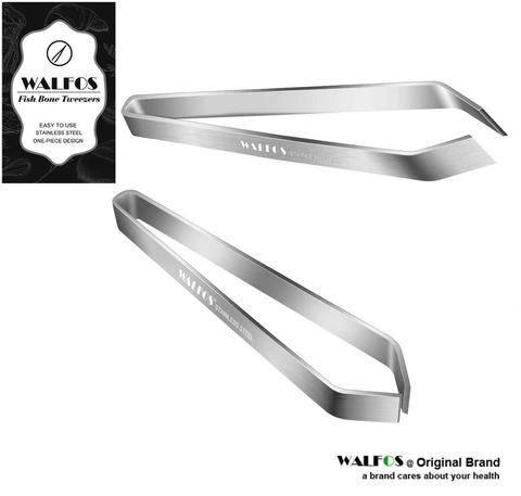 WALFOS Fish Bone Tweezers Tongs Stainless Steel Fish Bone - Flat And Slant Tweezers Pliers Remover Puller Plucking Tweezer Tongs ► Photo 1/6