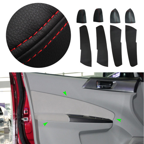 4pcs Car Microfiber Leather Interior Door Armrest Panel Cover Trim For Subaru Forester 2008 2009 2010 2011 2012 ► Photo 1/6