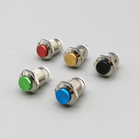 12mm Waterproof Momentary High Round Metal Push Button Switch Car Start Horn Speaker Bell Automatic Reset ► Photo 1/5
