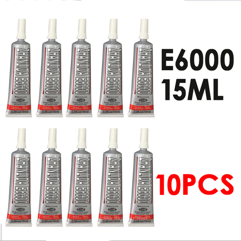 10pcs 15ml Industrial Liquid E6000 Strong Adhesive for DIY Diamond Canvas Metal Fabric Crystal Glass Transparent Natural Curing ► Photo 1/6