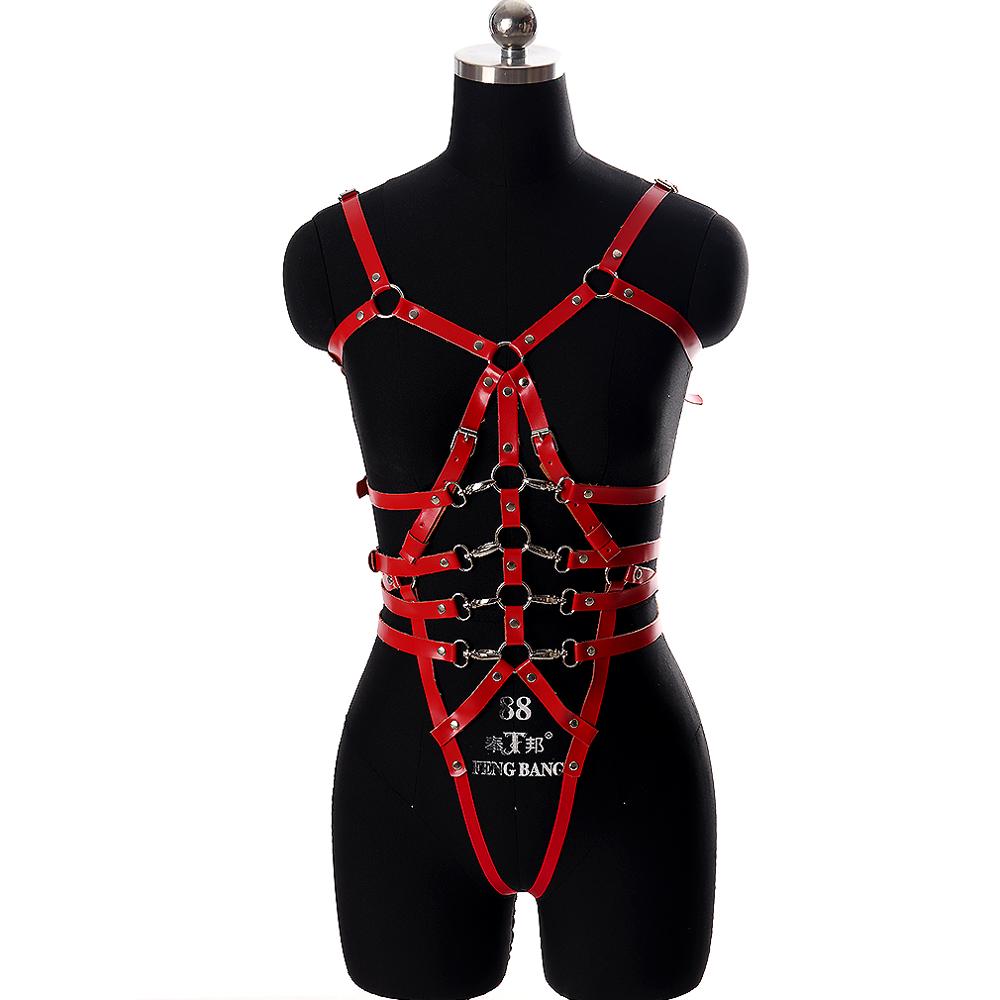 Buy Leather Body Harness Bra Metal Chain Tassel For Women Punk Goth Tops Cage Strap Adjust Plus.jpg 640x640