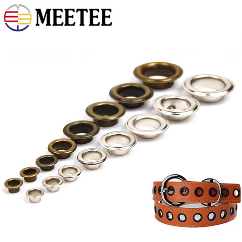 Meetee 50pc 3.5-15mm Pure Copper Eyelet Buckles O Ring Rivet DIY Bag Strap Belt Apparel Webbing Shoes Grommet Sewing Accessories ► Photo 1/6