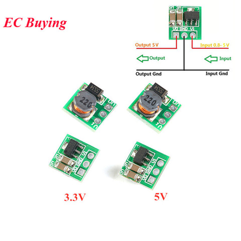 5pcs DC-DC 0.9-3.3V to 3.3V 500mA 0.9-5V to 5V Mini Step Up Boost Power Module DC to DC For Arduino Voltage Converter Module ► Photo 1/5