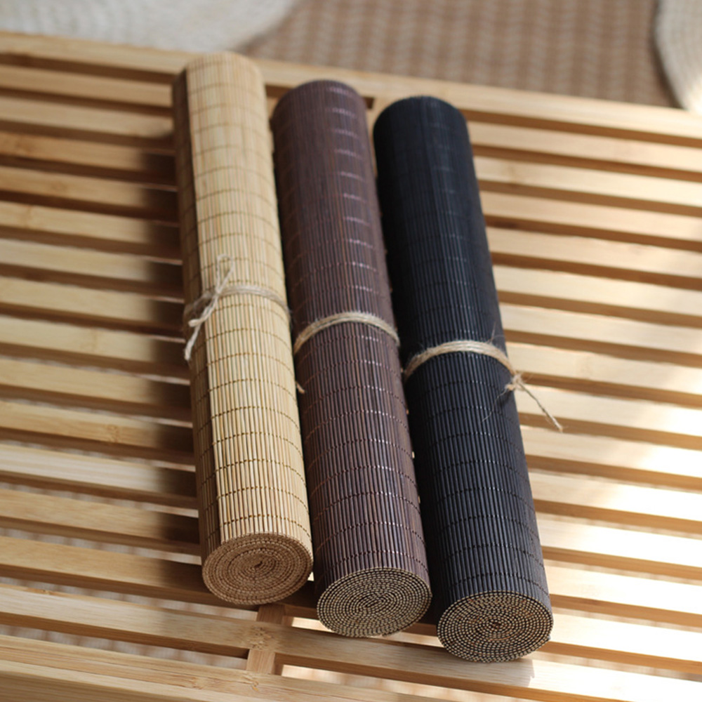 Chinese Bamboo Cloth Splice Table Runner Kungfu Tea Pad Non Slip Mat Retro