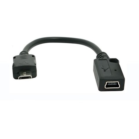10cm Mini USB Female to Micro USB Male Connector Data Transfer Cable for phones MP3 MP4 0.1M Black Color ► Photo 1/1