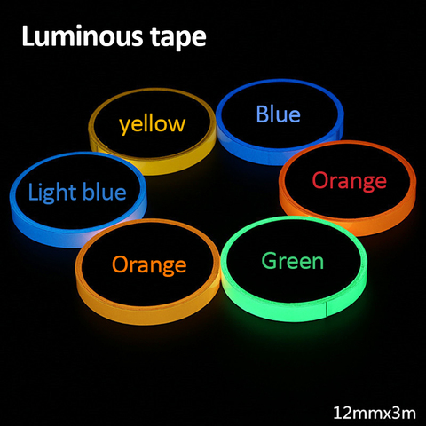 Colorful Glow Tape Self-adhesive Sticker Removable Luminous Tape Fluorescent Glowing Dark Striking Night Warning Luminous Tape ► Photo 1/6