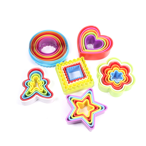 Cookie and Biscuit Cutter Set,Fondant& sandwich cutters in various sizes. Round, heart, flower, square,tree,star,gingerbread man ► Photo 1/6