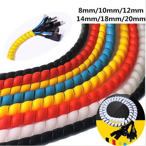 1M Cable Protector Spiral Wrapping Sleeve Cord Organizer Wire Management Tube Hose Water Pipe Protective Sleeve for Car Washer ► Photo 1/6