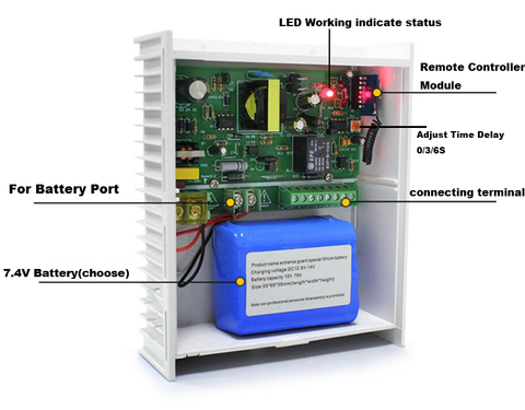 DC 12V 2A/3A/5A Power Supply w/ Backup Battery Interface RFID card Access Control System Power Supply AC 100~240V ► Photo 1/6