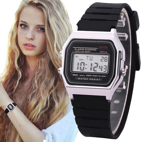 Luxury Gold Digital Women Watches Ultra-thin Sport LED Electronic Wrist Watch Luminous Clock Ladies Watch Girls montre femme ► Photo 1/6