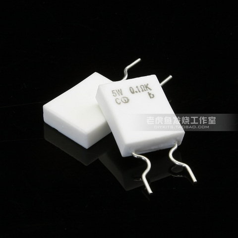 10pcs new NOBLE 5W 0.1 ohm 5% Non inductive vertical ceramic power resistor 0.1R Power amplifier emitter output ► Photo 1/3