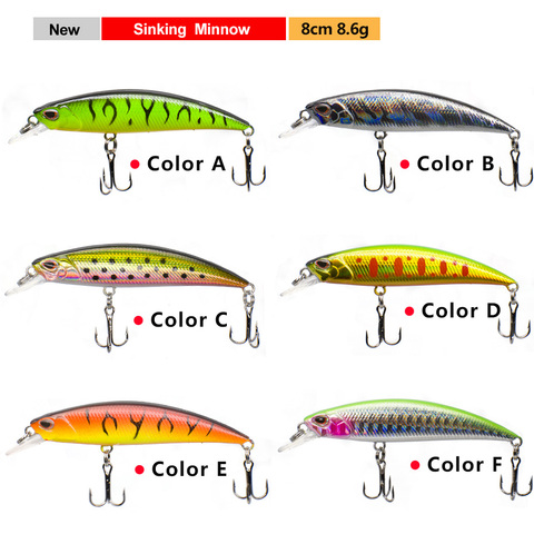 FOVONON  Fast Sinking Minnow Wobbler Deep Long Cast Fishing Lure Crankbaits  Jerkbait Bait Perch Pesca Mini Wobblers ► Photo 1/6