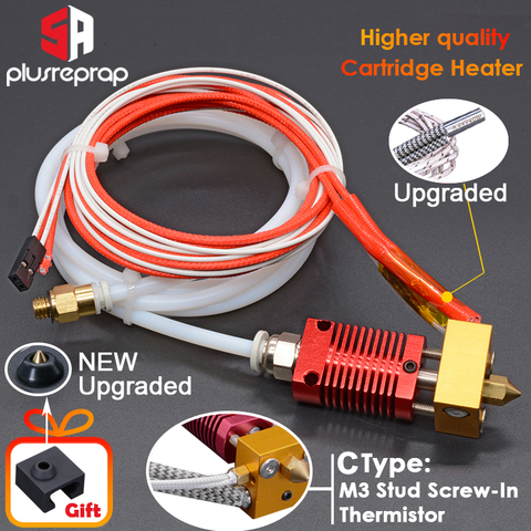 Ender-3/CR10/CR10S 1.75mm J-head Hotend kit Aluminum Heat Block with Heater Thermistor For 3D Printer  With 0.4mm Nozzle Part ► Photo 1/6
