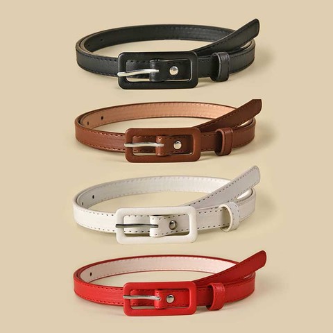 Elastic Women Belts Strap Thin Skinny Ladies Dress Waist Belt Leather Buckle Female Red Belts Thin Ladies Designer Waistband ► Photo 1/6