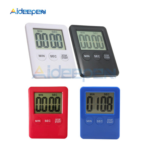 Super Thin Large LCD Digital Screen Kitchen Timer Square Cooking Count Up Countdown Alarm Magnet Clock Reminder Timer ► Photo 1/6