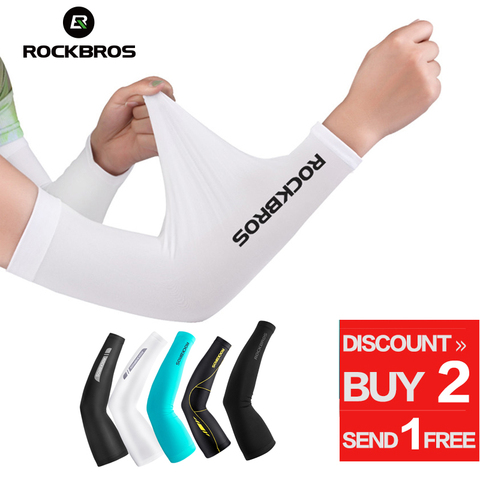 ROCKBROS Cycling Ice Fabric Running Camping Arm Warmers Basketball Sleeve Arm Sleeve Outdoor Sports Sleeves Summer Safety Gear ► Photo 1/6