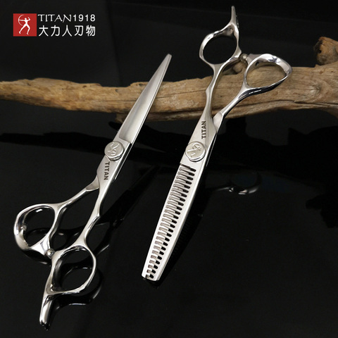 TITAN professional hairdresser barber hairdressing hair cutting  thinning  set of 7inch hair  scissors ► Photo 1/6
