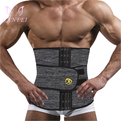 LANFEI Mens Thermo Neoprene Body Shaper Waist Trainer Belt Slimming Corset Waist Support Sweat Cinchers Underwear Modeling Strap ► Photo 1/6