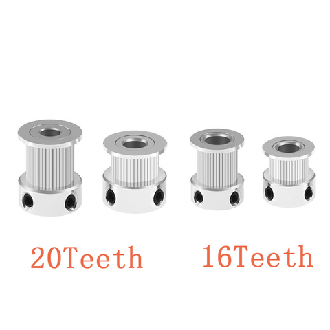 5pcs/lot 3D Printer GT2 20Teeth 16 teeth 20 Teeth Bore 5mm/8mm Timing Alumium Pulley Fit for GT2-6mm Open Timing Belt ► Photo 1/5