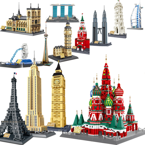 Architecture London Paris Eiffel Tower Taj Mahal sets City capitol eiffel building kits bricks blocks WanGe expert creator ► Photo 1/6