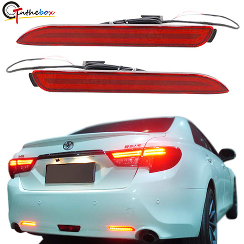 Gtinthebox 3D Optic Red LED Rear Bumper Reflectors Brake Tail Lights Lamps for Lexus RC250 RC350 is-F GX470 Toyota REIZ Sienna ► Photo 1/6