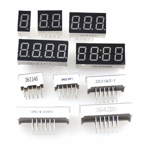 5PCS 0.36inch LED display 7 Segment 1 Bit/2 Bit/3 Bit/4 Bit Digit Tube Red Common Cathode / Anode Digital 0.36 inch led 7segment ► Photo 1/1