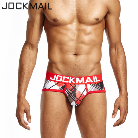 JOCKMAIL Brand Sexy Men Underwear Briefs Classic plaid print calzoncillos hombre slips calcinha Cueca Gay Underwear Male Panties ► Photo 1/6