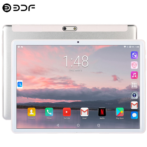 New 10.1 inch Tablet System  6 Core 3G Phone Call GB ROM Bluetooth 4.0 Wi-FI 2.5D Steel Screen Tablet PC+keyboard ► Photo 1/6