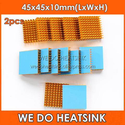 WE DO HEATSINK 2pcs DIY 45x45x10mm Heatsink Cooling Aluminum Heat Sink Radiator Cooler for LED With Blue Thermal Tape On ► Photo 1/6