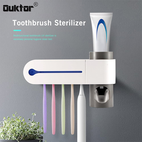 Antibacteria UV Toothbrush Holder Automatic Toothpaste Dispenser Automatic Toothbrush Sterilizer Toothbrush Sterilizer Oral Hygi ► Photo 1/6