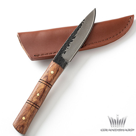 Damascus Hunting Knife Hand Forged Outdoor Equipment Handmade Pocket Knife Survival Straight Knife Fixed Blade Knife with Sheath ► Photo 1/6