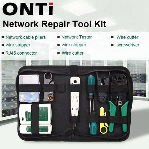 14pcs/set RJ45 RJ11 RJ12 CAT5 CAT5e Portable LAN Network Repair Tool Kit Utp Cable Tester AND Plier Crimp Crimper Plug Clamp PC ► Photo 1/6