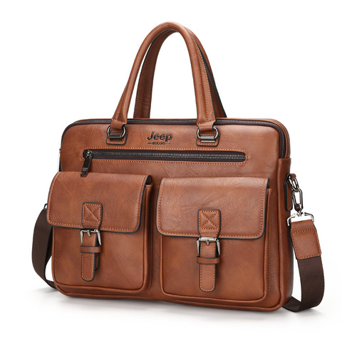 Men's Briefcase Fashion Handbags For Man Sacoche Homme High Quality New Brand PU Leather Shoulder Messenger Bags Office Handbag ► Photo 1/6