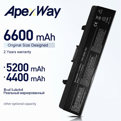 Apexway Laptop Battery GW240 297 M911G RN873 RU586 XR693 for Dell Inspiron 1525 1526 1545 1546 X284g for Dell Vostro 500 ► Photo 1/4