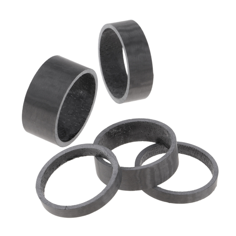 5Pcs 1-1/8 inch 5mm 10mm 15mm Carbon Fiber Washers Bicycle Cycle Headset Stem Spacers Kit for Bike Fix Refit Raise Handlebar ► Photo 1/6