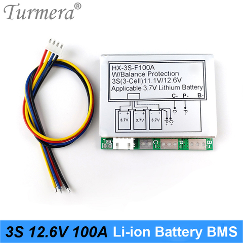 BMS 3S 100A Balancer PCM 18650 Lithium Battery Protection Board 3S BMS Li-ion Battery Balance 12.6V for Screwdriver Drill Motor ► Photo 1/3