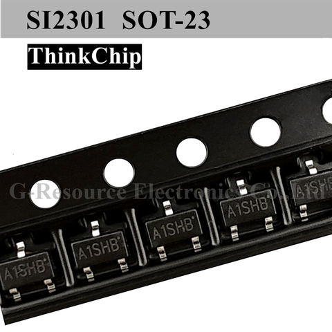 (100 pcs) SI2301 SOT-23 2301 2.8A SMD Field Effect Transistor P-Channel MOS-FET (Marking A1SHB) ► Photo 1/4