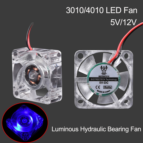 3D Printer Parts 3010 4010 Cooling Fan LED Light Cooler Fan Luminous Hydraulic Bearing Fan Mini 5V/12V Radiator For V6 Hotend ► Photo 1/6