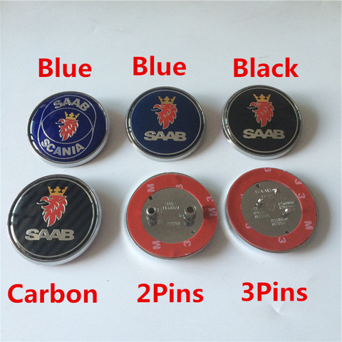 1pc 50mm 68mm car badges saab  scania whee center caps  For 93 9-3 900 9000 Front Grille Grill Bonnet Emblem blue black car ► Photo 1/6