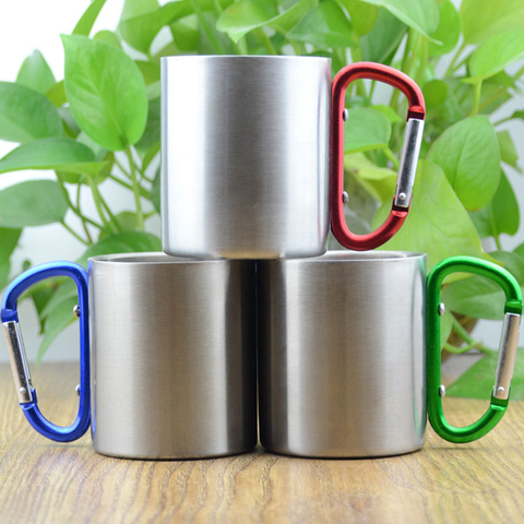 Carabiner Cups Camping Mug Outdoor Travel Metal Hiking Climbing 300ml/10oz Outdoor&Indoor ► Photo 1/6