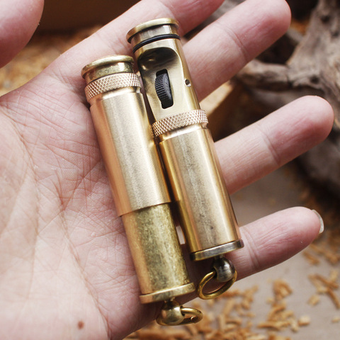 Retro Free Fire Torch Lighter Grinding Wheel Flint Brass Kerosene Oil Pipe Lighter Cigarette Gasoline Windproof Gadgets For Men ► Photo 1/6