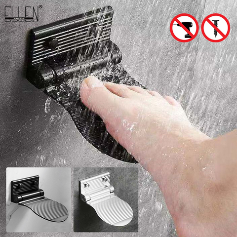 Ellen Shower Foot Rest Bathroom Pedals Non-slip Shower Footstool Pedestal Pedals Elderly Pregnant Bath Stool Black EL802 ► Photo 1/6