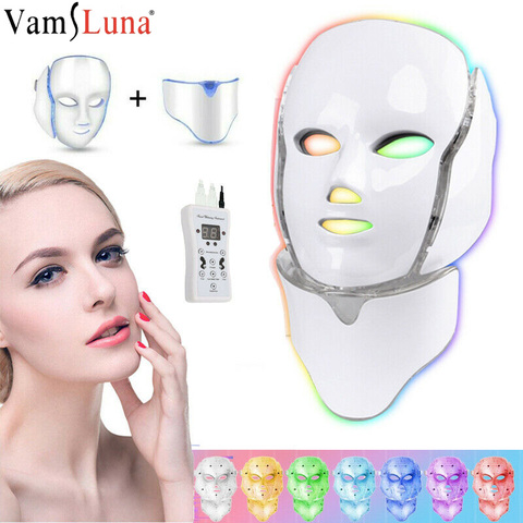 7 Colors Photon Therapy Led Facial Mask Skin Rejuvenation Tighten Acne Anti Wrinkle Korean Face Neck Beauty Spa Instrument ► Photo 1/6