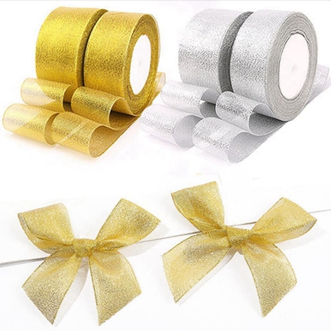 25 Yards/roll)gold And Silver Gift Packaging Ribbon High Quality Wedding  Shiny Ribbons - Ribbons - AliExpress