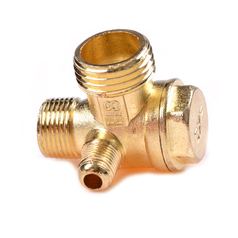 1PCS Thread 90 Degree 3 Port Brass Central Pneumatic Valves Air Compressor Check Valve DIY Home Tools ► Photo 1/5