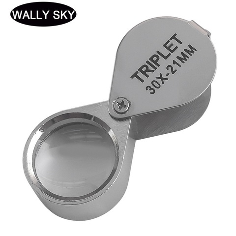 Folding Jewllery Loupe Portable Magnifying Glass Pocket Size Lovely Jewllery Magnifier 30X Magnification Metal Silver 30*21 mm ► Photo 1/6